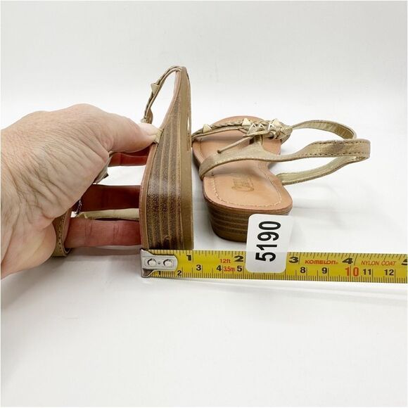 Carlos by Carlos Santana Womens Tuscan Gold‎ Metallic Flat Sandals Shoes 7.5 - Picture 8 of 12